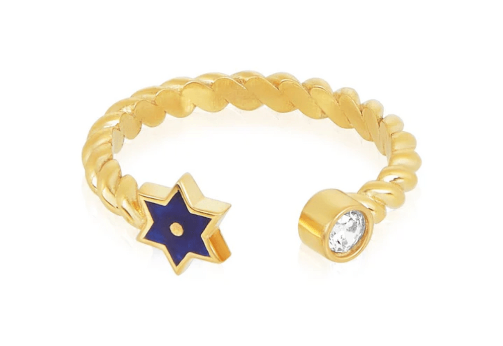 ADJUSTABLE JEWISH STAR RINGS STERLING SILVER